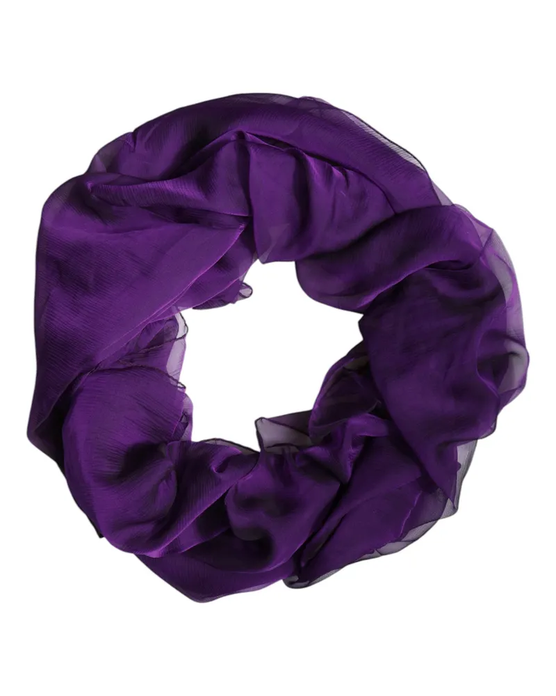 Dolce & Gabbana Women's Purple Silk Rectangle Wrap Shawl Scarf Purple
