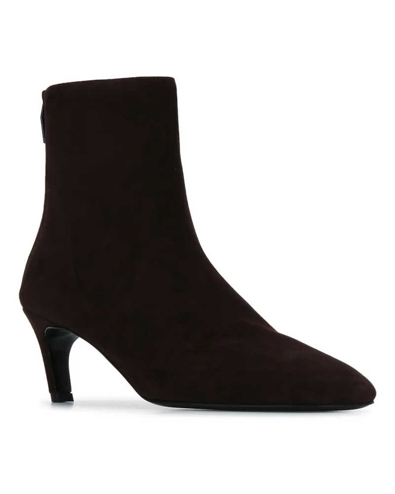 Totême Suede Ankle Boot — Brown Brown