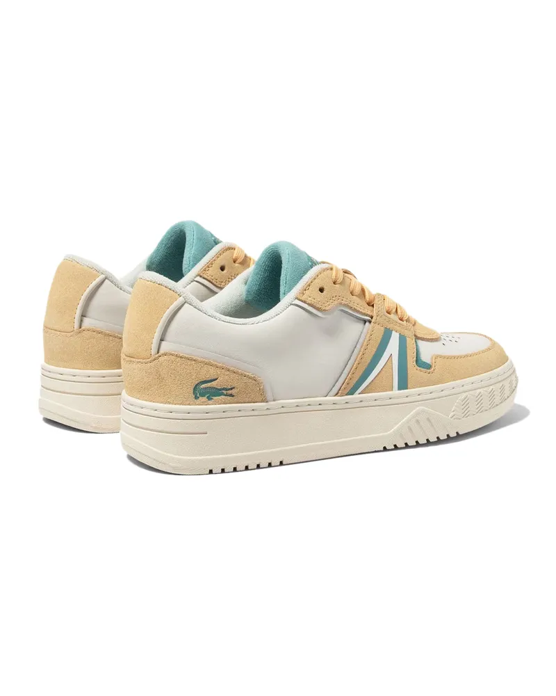 Lacoste Women's L001 Sneaker White Leather Suede Rubber White