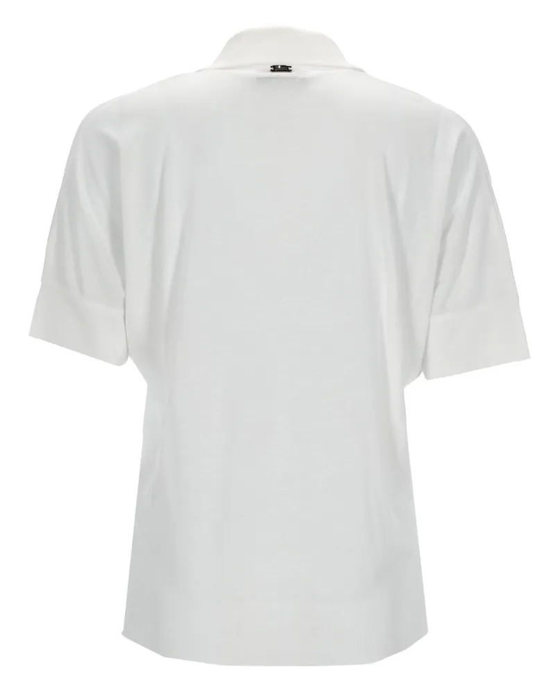 Herno Cotton Blend Lyocell Polo Shirt — White White