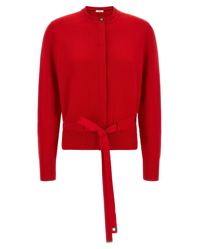 Ferragamo Cashmere Cardigan — Red Red