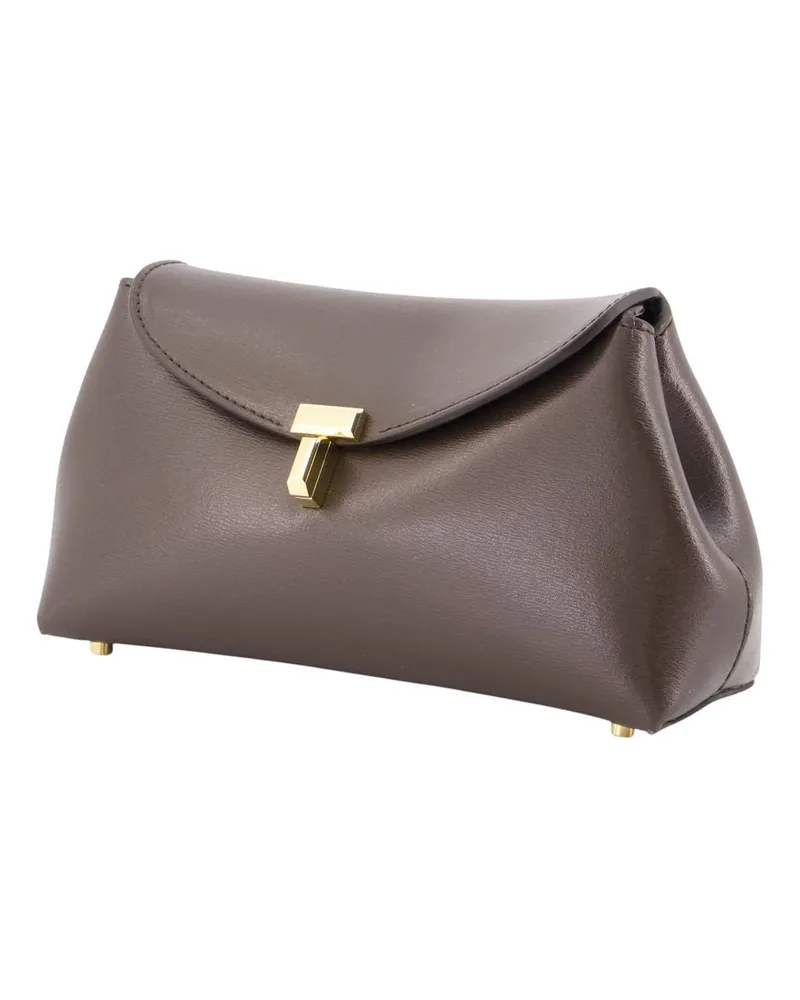 Totême Women's Mini T-Lock Clutch -  Leather Black Cowhide Bags Clutches Black