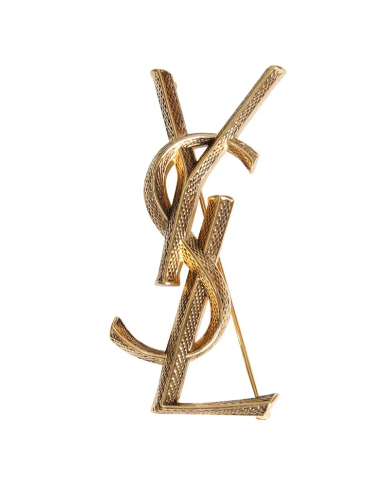 Saint Laurent Serpente Cassandra Brooch — Gold Gold