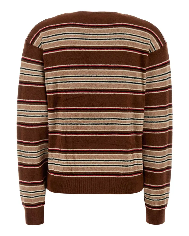 Miu Miu Women's Embroidered Chenille Sweater Tabacco Exterior: Viscose Nyon Maglieria Brown
