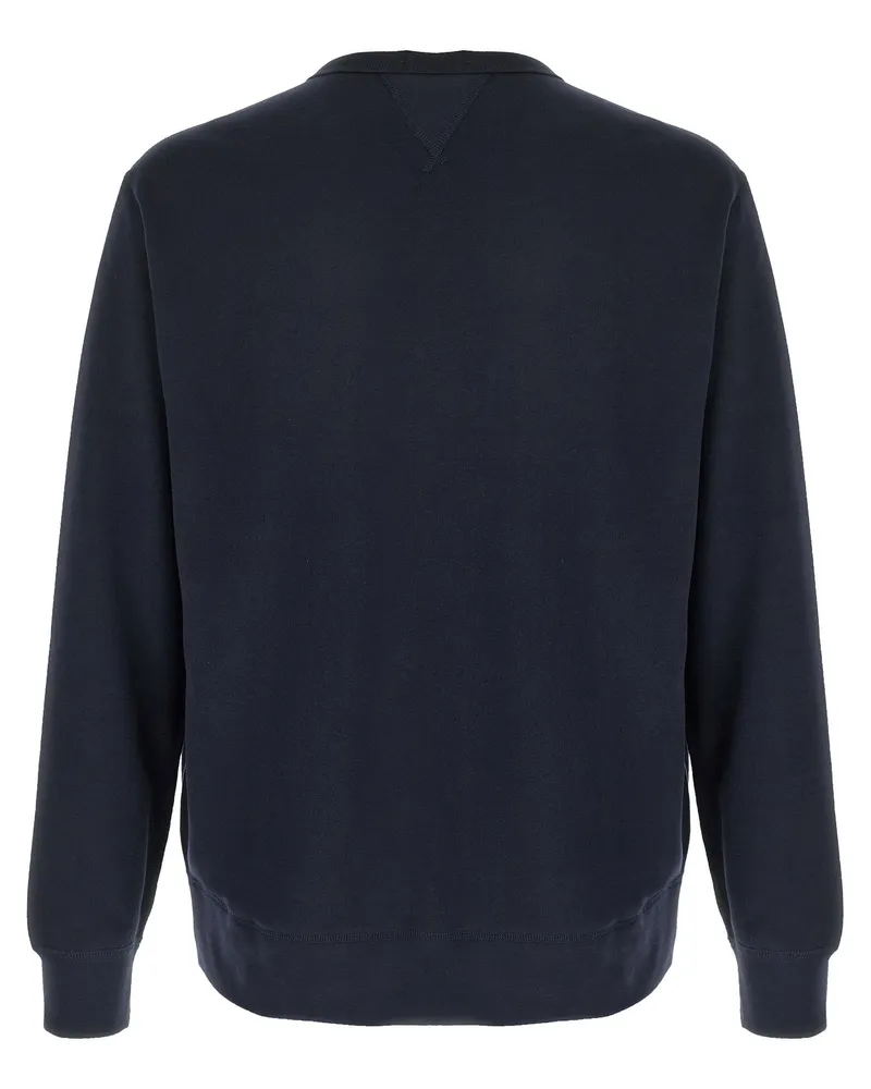 Ralph Lauren Logo-Embroidered Fleece Cotton Sweatshirt — Navy Navy