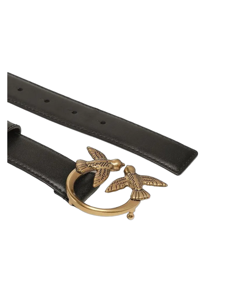 Pinko Women's Belt Black Lamb Leather Accessories Black