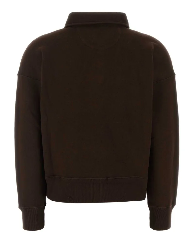 Ralph Lauren Cotton-Blend Half-Zip Sweater — Brown Brown