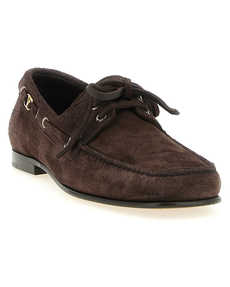 Valentino Garavani Men's Brown Cowhide Slip-On Loafers Brown