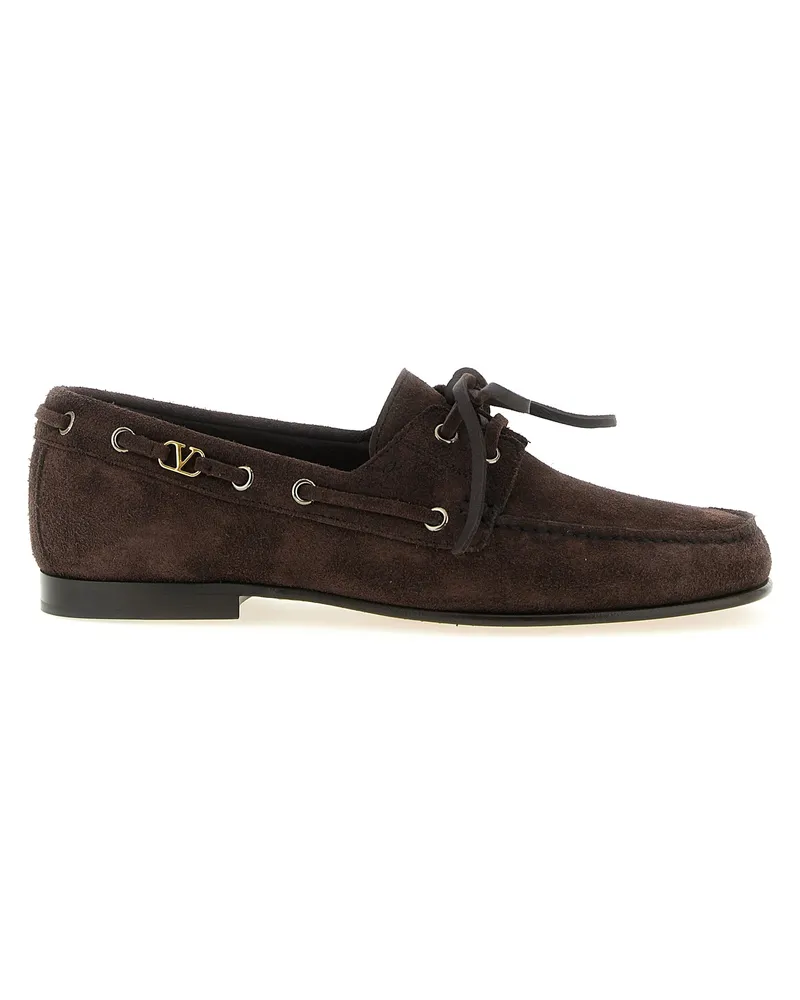 Valentino Garavani Men's Brown Cowhide Slip-On Loafers Brown