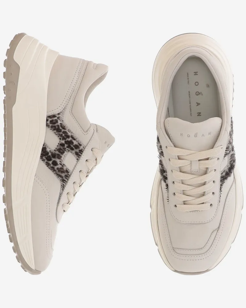 Hogan Women's Hi-Fi Leather Sneakers Multicolour Trainers White