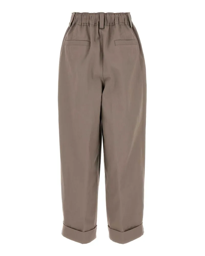 Marni Relaxed-Fit Cotton Trousers — Beige Beige