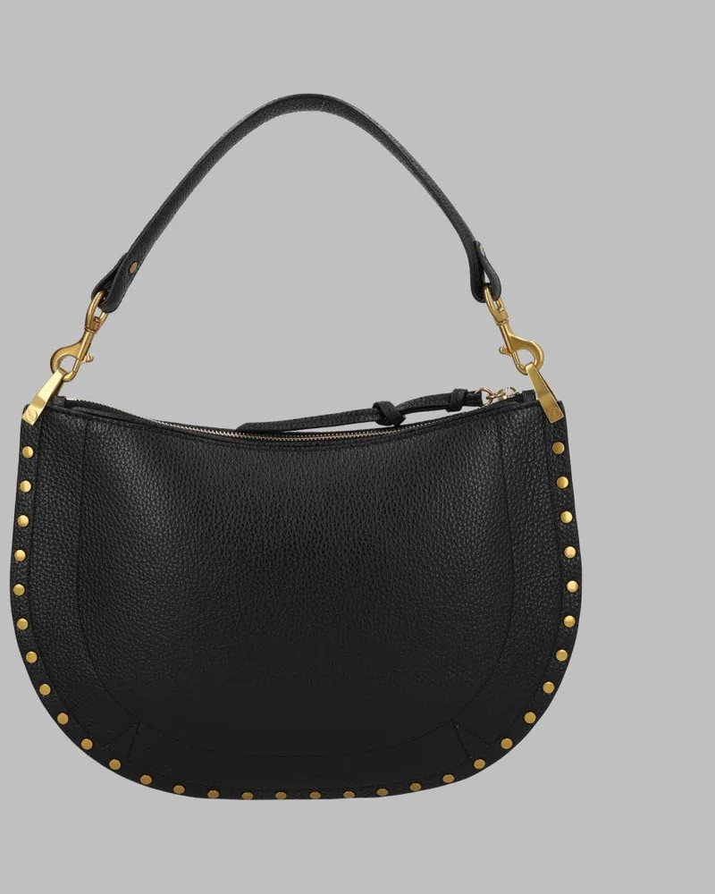 Isabel Marant Oskan Leather Shoulder Bag — Black Black