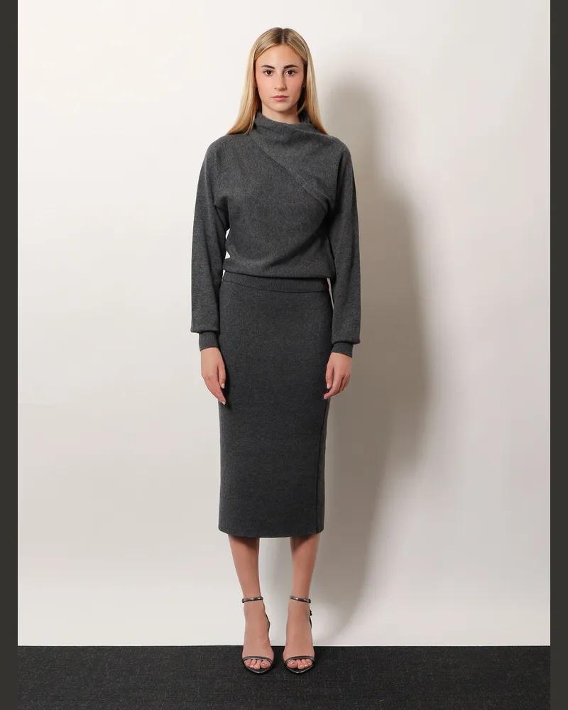 Tom Ford Women's Cashmere And Cotton Turtleneck Sweater Grey Gray