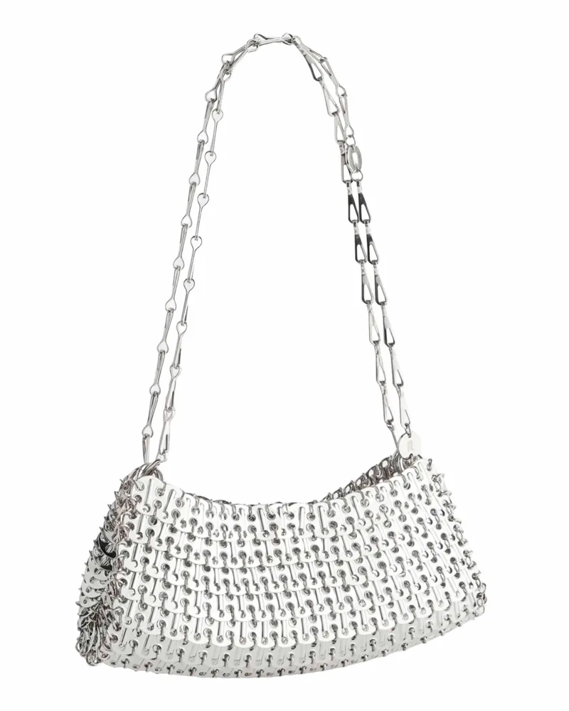 Paco Rabanne Women's Clutch Shoulder Bag 1969 Silver Brass Silver
