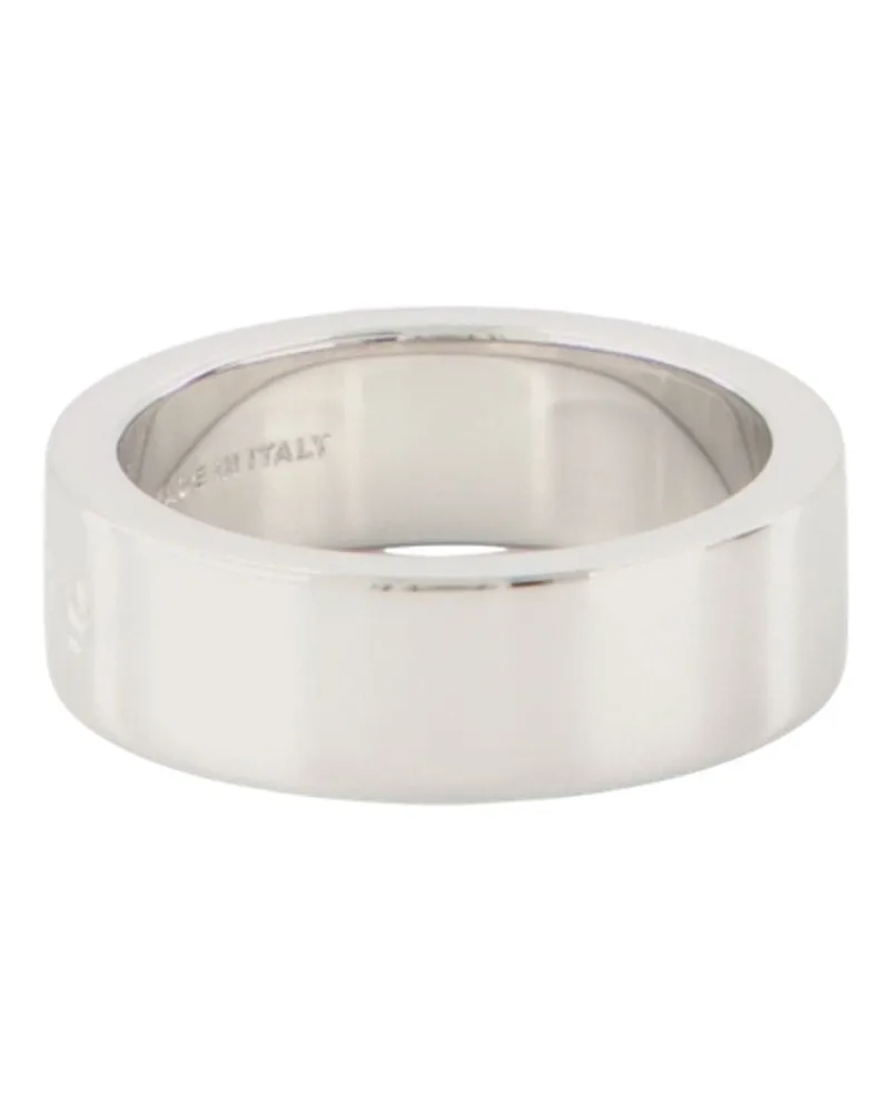 Maison Margiela Women's Minimal Logo Ring -  Metal Silver Jewelry-Watches Rings Silver