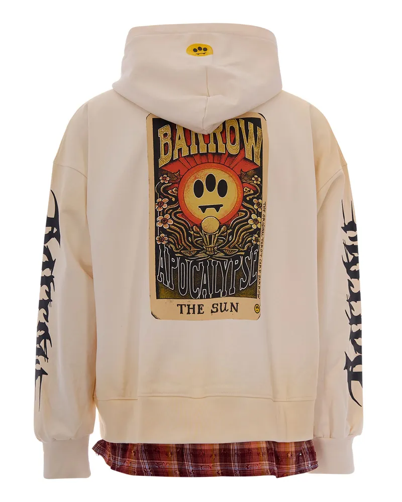 BARROW Men's Hooded Sweatshirt Washed Death Cream Main: Cotton; Insert: Viscose Sweatshirts Sweater Beige