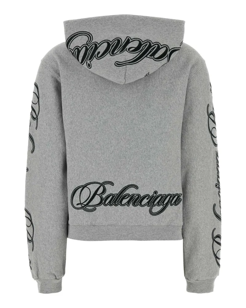 Balenciaga Women's Grey Cotton Sweatshirt Light Htr Grey-Black T Ri Polyester Felpe Grey/black Sweater Gray