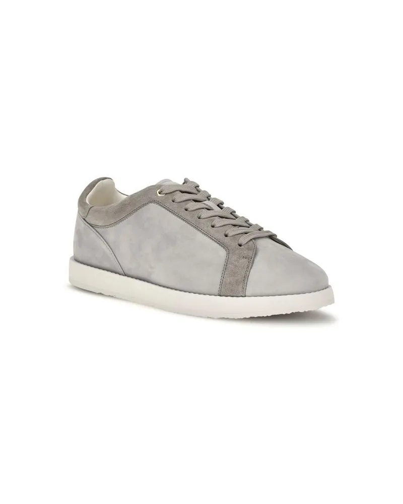 Brunello Cucinelli Men's Gray Suede Leather Low Top Sneakers Gray