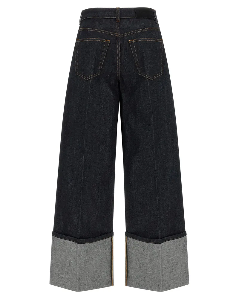 Givenchy Women's Blue Cotton Flared Jeans Clothing Black