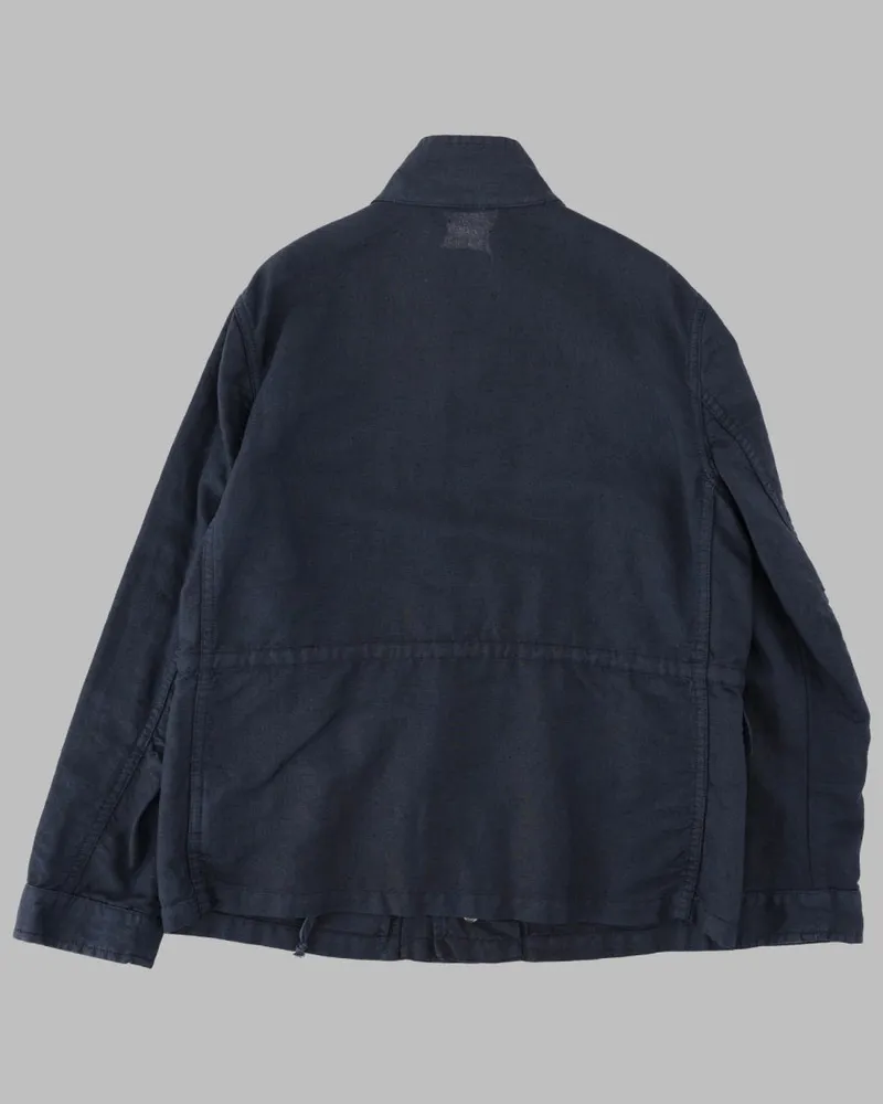 Fay Linen-Cotton Blend Jacket — Blue Blue