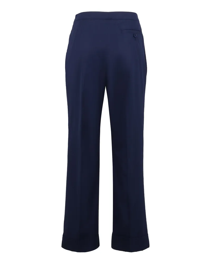 ASPESI Women's High-Rise Cotton Trousers Blue Straight Blue