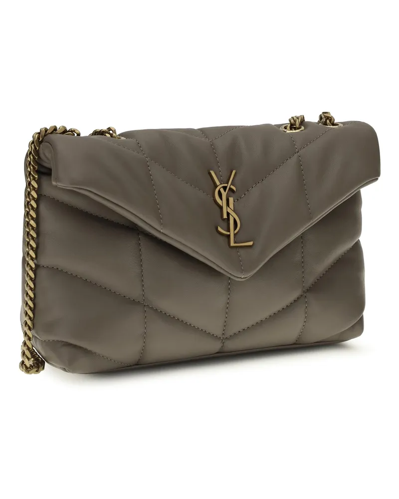 Saint Laurent Women's Puffer Toy Shoulder Bag Zinc Lamb Ovis Aries Gray