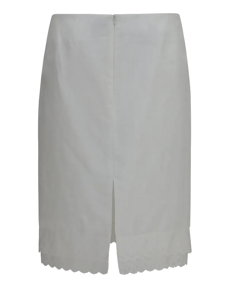 Magda Butrym Women's Embroidered Midi Skirt White Cotton; Linen White