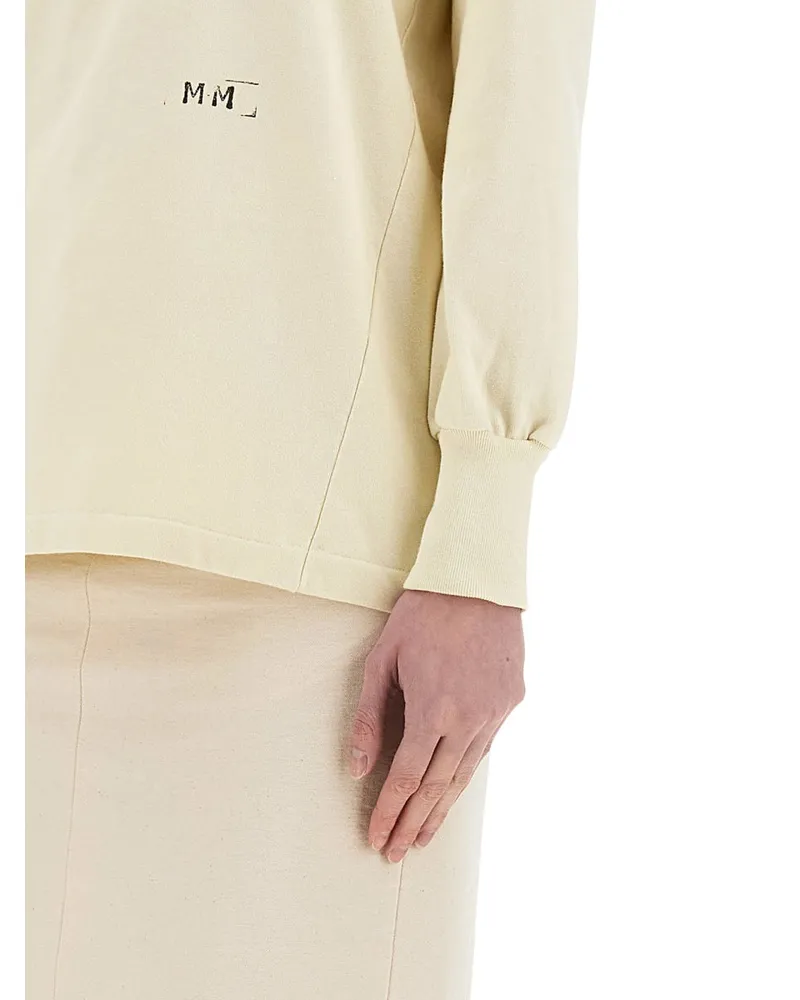 Maison Margiela Printed Cotton Polo Shirt — Ivory Ivory