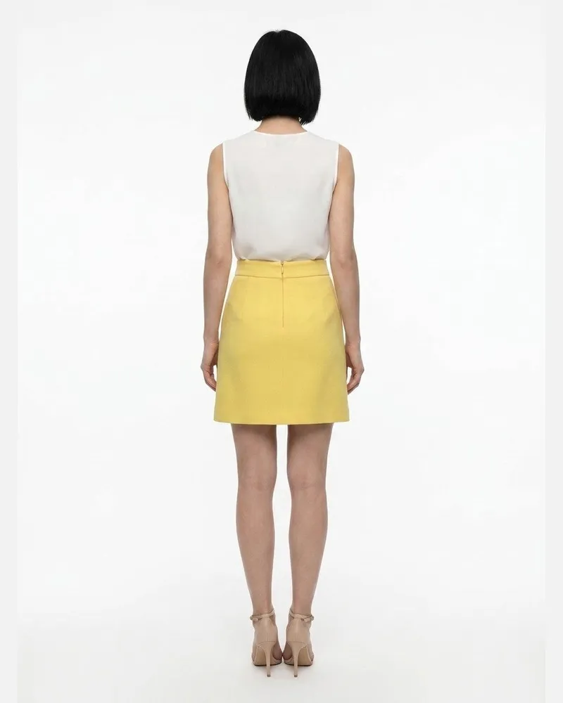 Dolce & Gabbana Women's Yellow Wool Mini Skirt Yellow