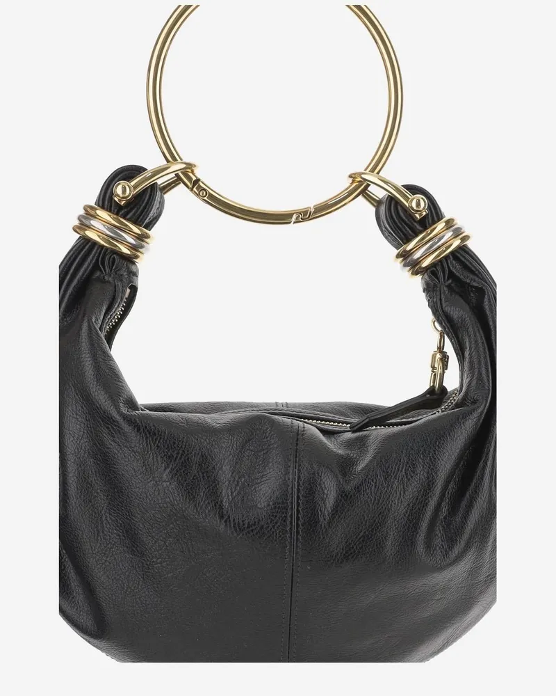 Chloé Women's Small Leather Hobo Bag Black Calf Shoulder Black