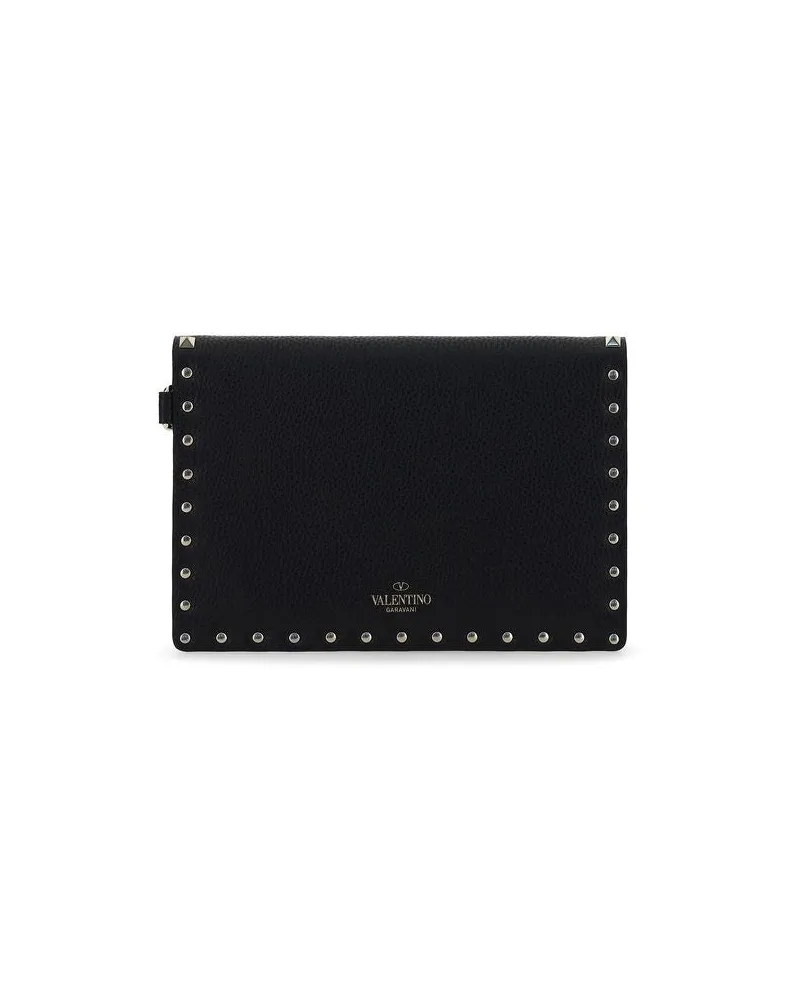 Valentino Garavani Women's Rockstud Clutch Black Calf Leather Bos Black