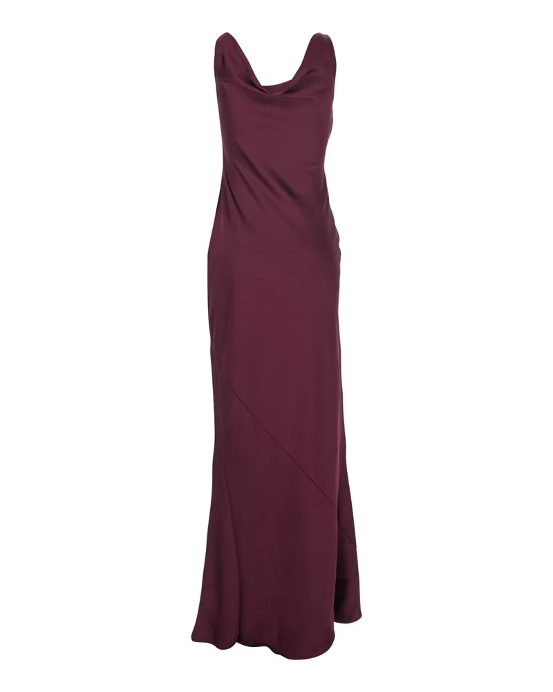 Norma Kamali Women Long Dress Tech Fabric Bordeaux Polyester 