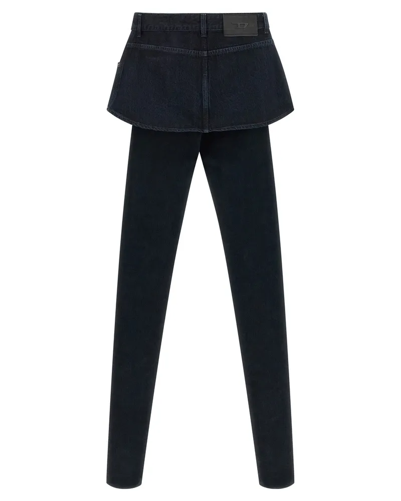 Diesel Hybrid Skirt-Panel Denim Jeans — Navy Navy