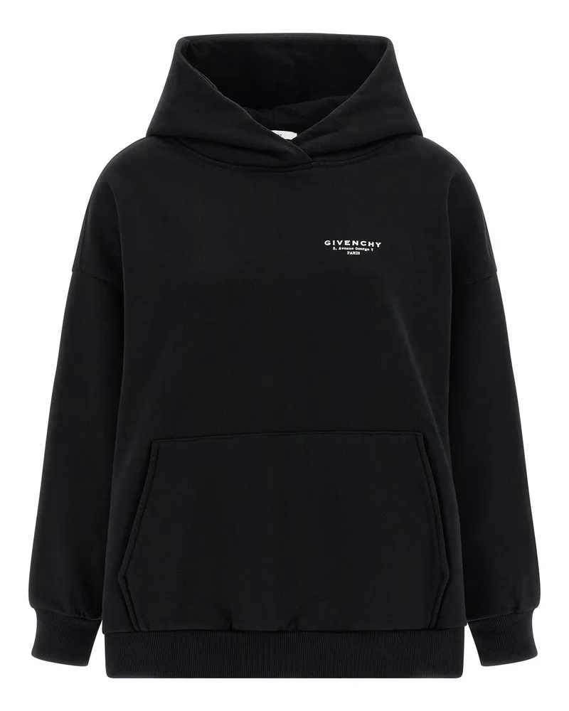 Givenchy Logo-Embroidered Cotton Hoodie — Black Black