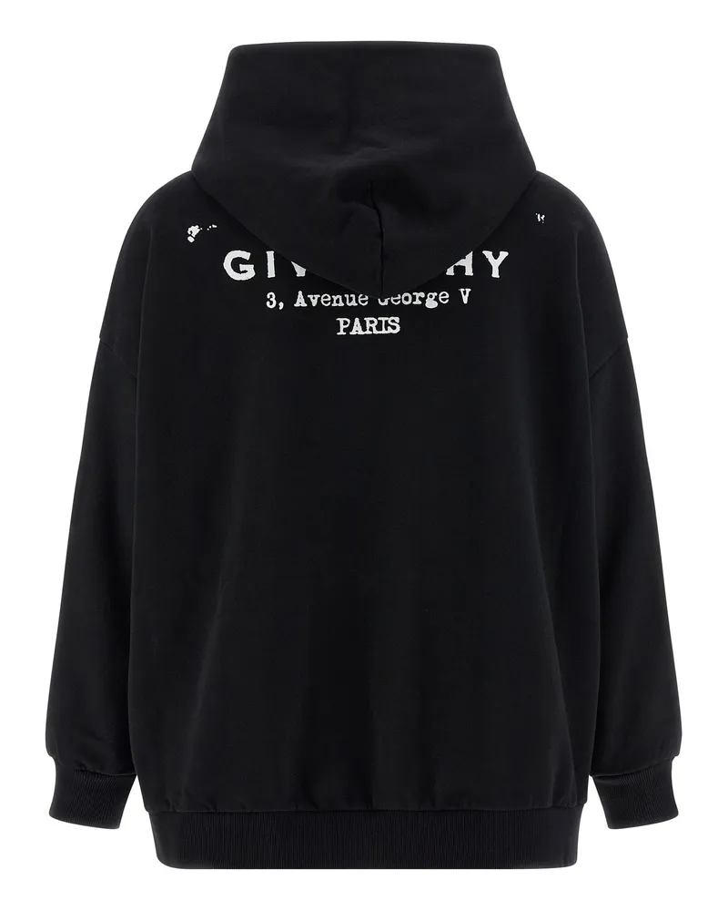 Givenchy Logo-Embroidered Cotton Hoodie — Black Black