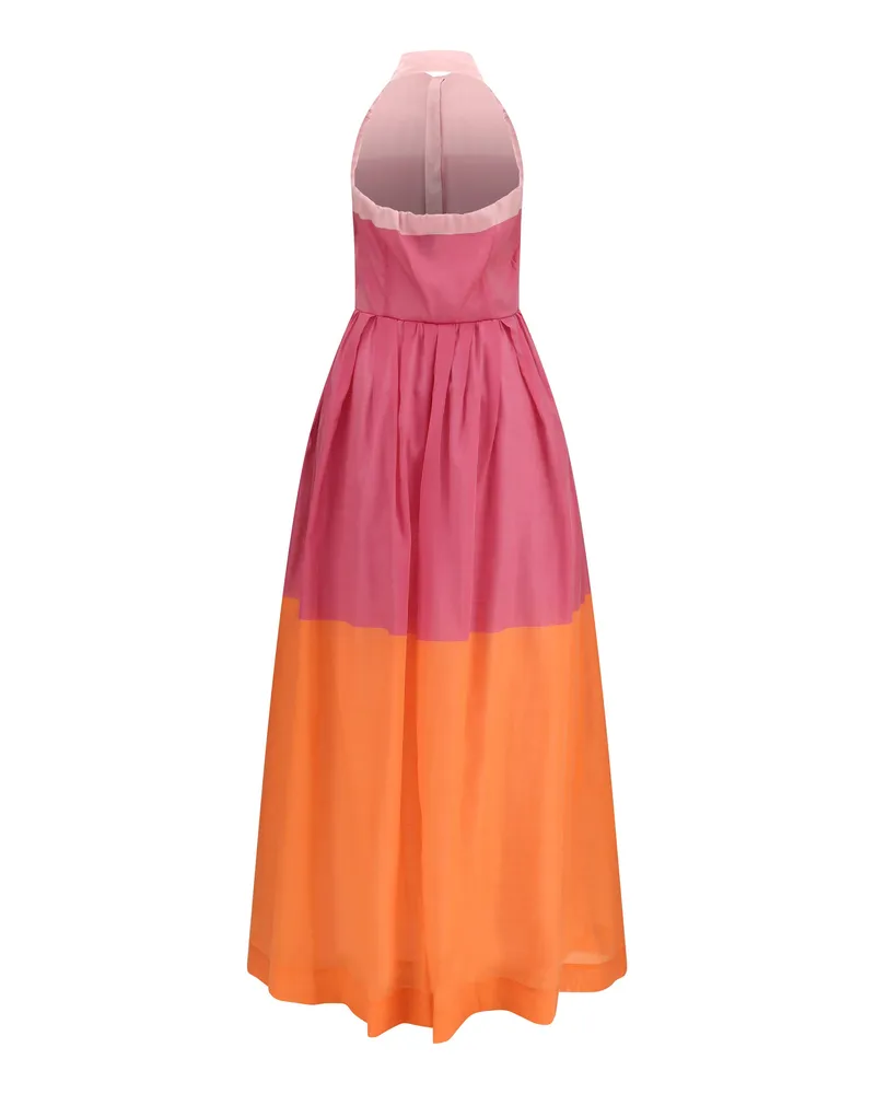 Sara Roka Women's Eglelong Dress Orange-Pink Cotton; Silk Orange/pink Orange