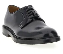 Brushed Calf Leather Derby Oxford — Black