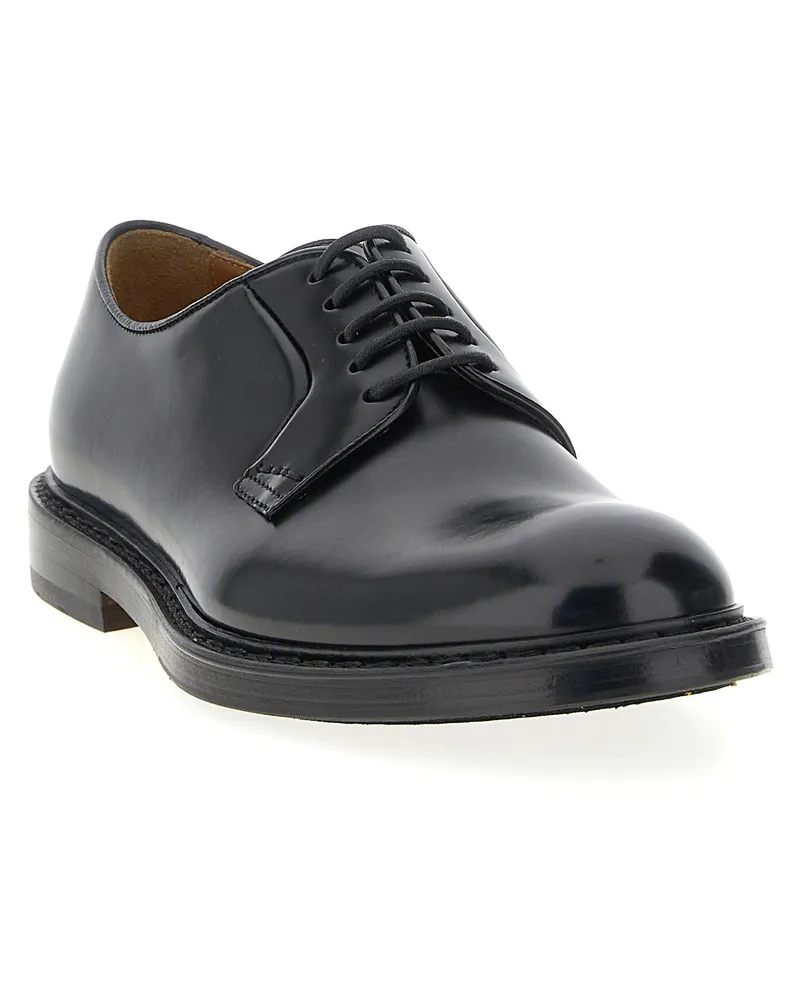 Doucal´s Brushed Calf Leather Derby Oxford — Black Black