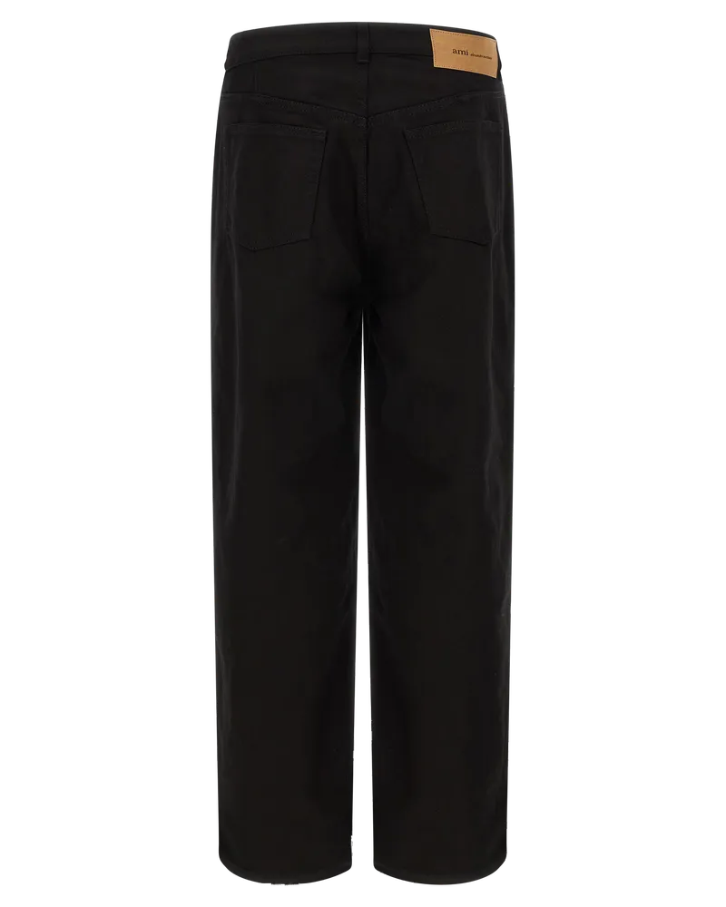 AMI Paris Relaxed Fit Cotton Jeans — Black Black