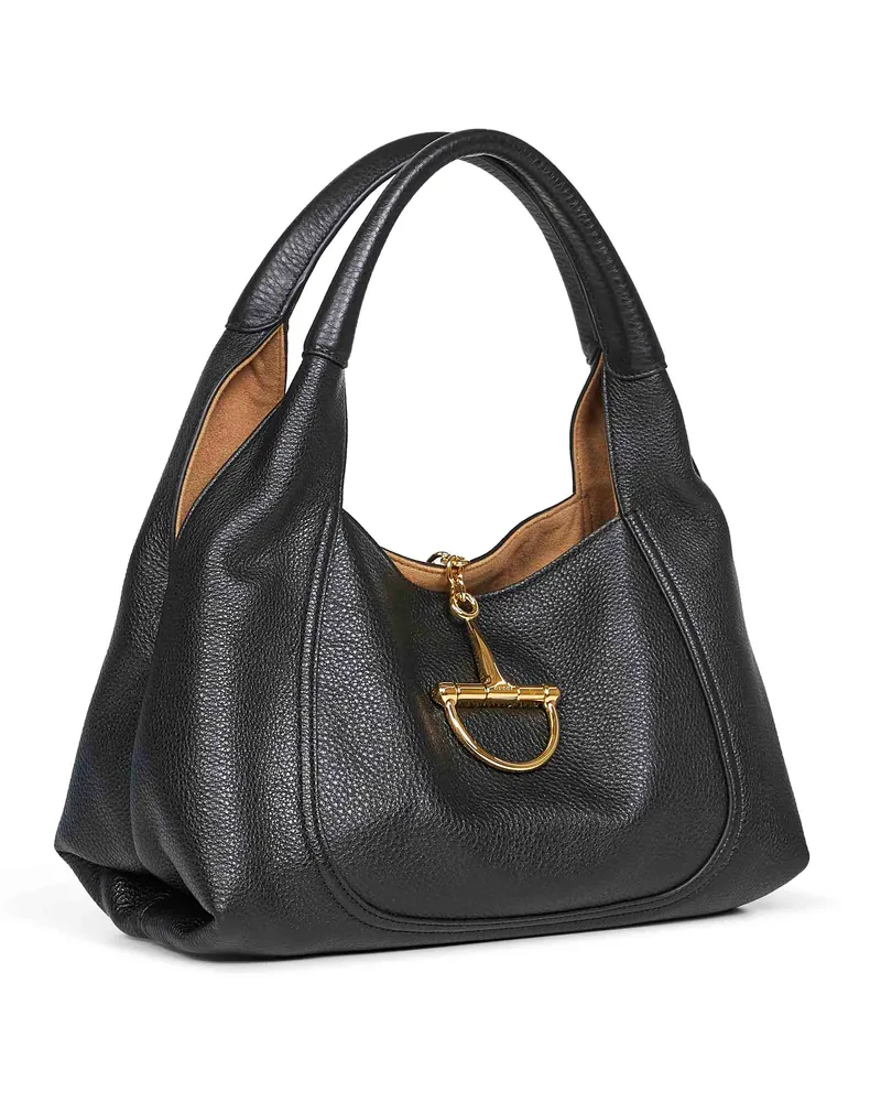 Gucci Women's Black Softbit Shoulder Bag Calf Leather Handbags Hand Black