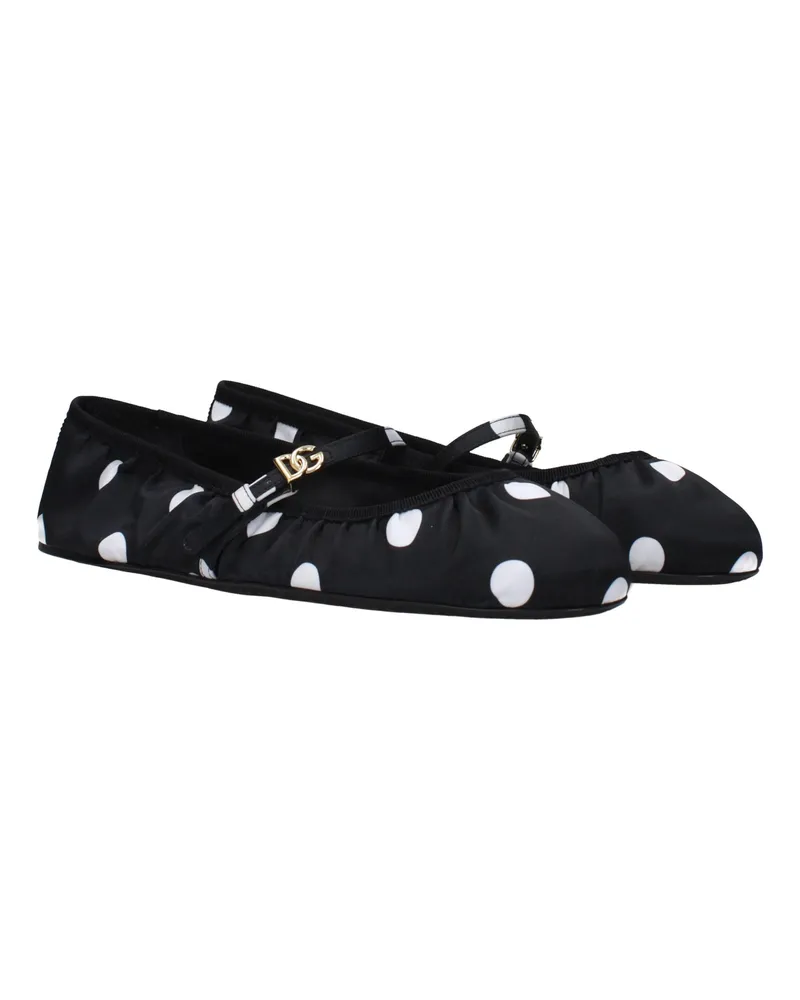 Dolce & Gabbana Women's Black Fabric Ballet Flats Black