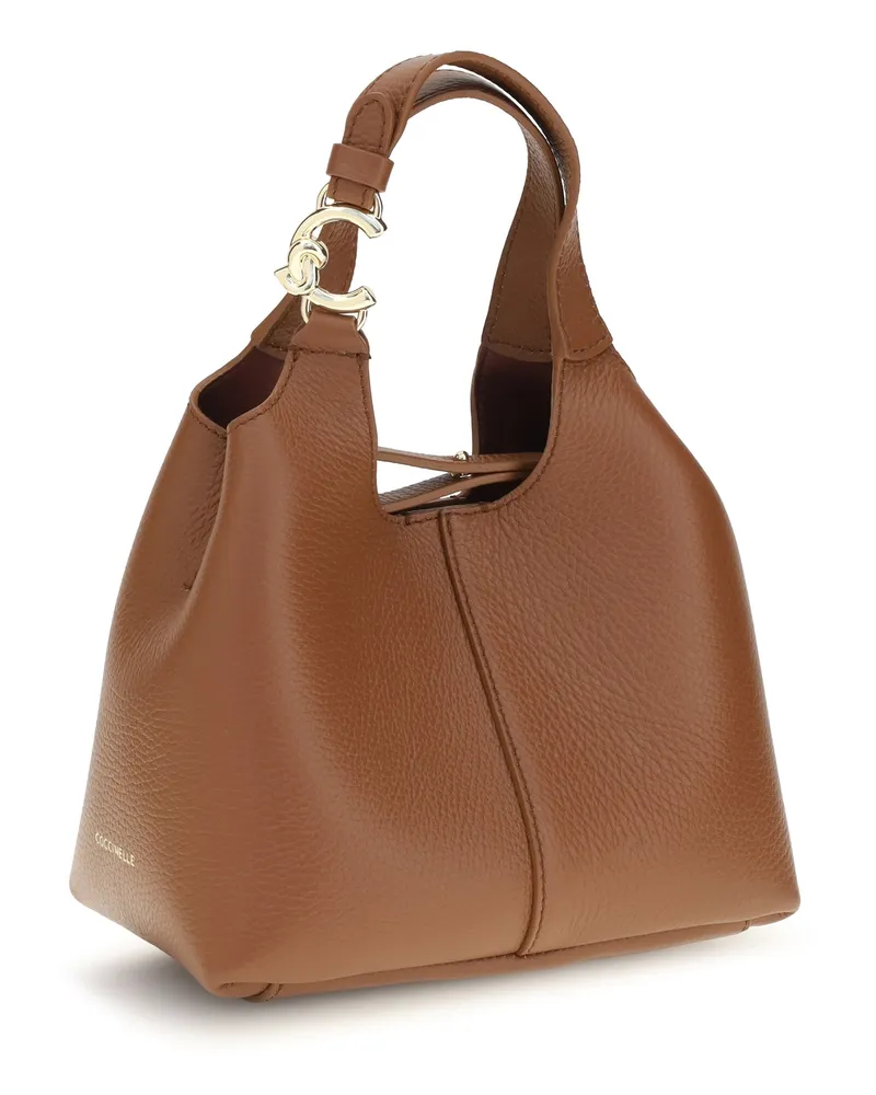 Coccinelle Women's Handbag C-Easy Cognac Calf Leather Shoulder Bags Brown