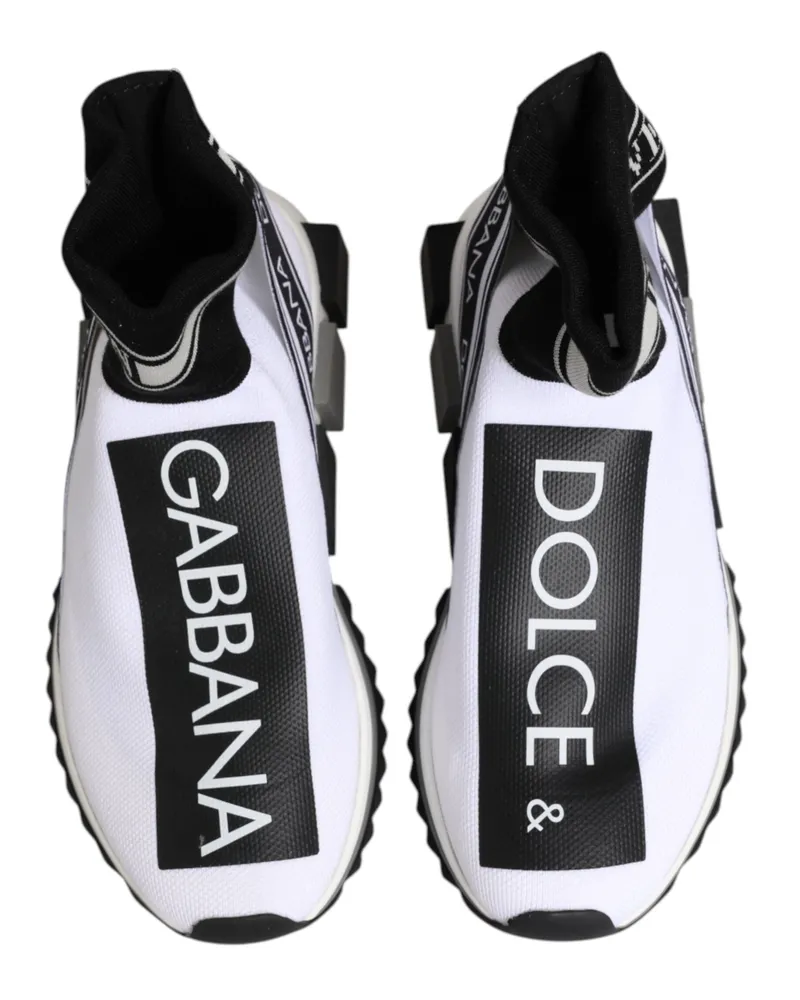 Dolce & Gabbana Women's White Black Sorrento Socks Sneakers Shoes And Black
