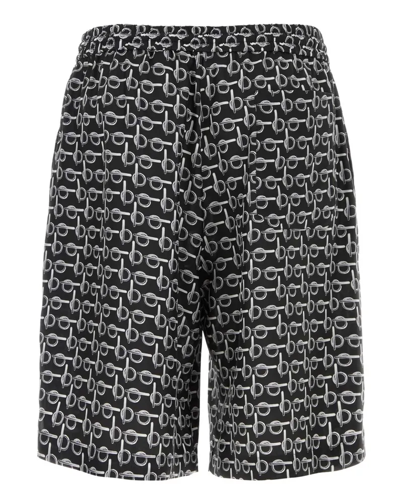 Burberry 8089043 B9593 Silverblack Exterior: Silk Bermuda Short Black