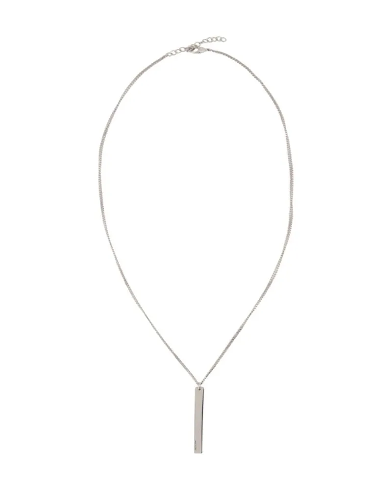 Maison Margiela Unisex Minimal Necklace Metal Silver Jewelry-Watches Necklaces Silver