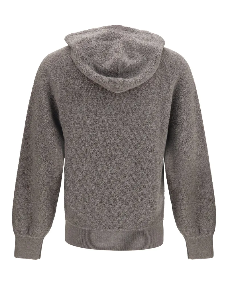 Piacenza Cashmere Virgin Wool Fleece Hoodie — Gray Gray