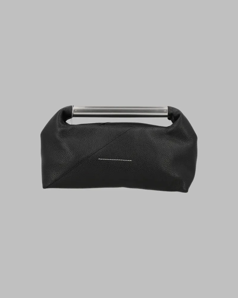 Maison Margiela Women's Clutch Japanese With Jewelled Handle Black Leather Bags Black
