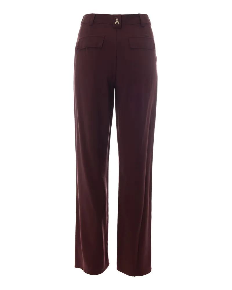 Patrizia Pepe Women's Twill Trousers Wood Brown Viscose Brown
