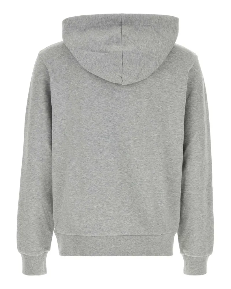 A.P.C. Unisex Melange Grey Stretch Cotton Sweatshirt Grischinedarknavy Exterior: Elastane Felpe Sweater Gray