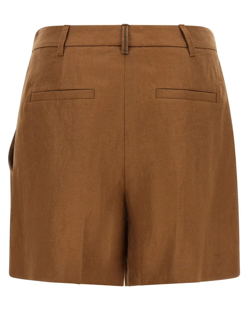 Brunello Cucinelli Monile Bermuda Shorts — Tobacco brown Tobacco